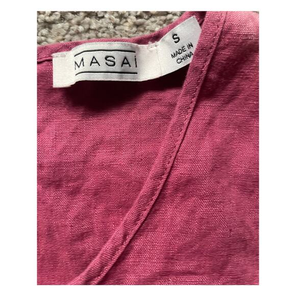 Masai Nable Womens/Teen Linen Scoop Neck Shift Dress Size Small Boysenberry - Picture 3 of 7